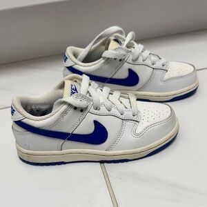 Nike Kids White and Royal Blue Sneakers
